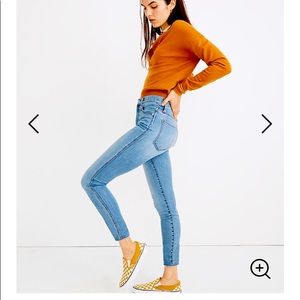 10" high-rise skinny jeans highview wash: raw-hem